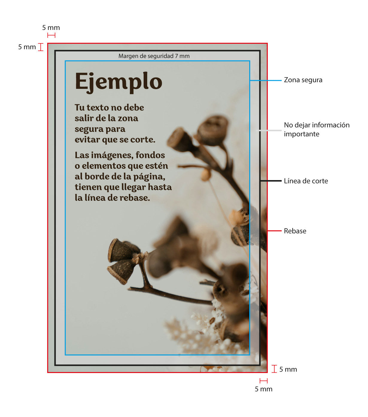 Ejemplo de margen de seguridad para libro.