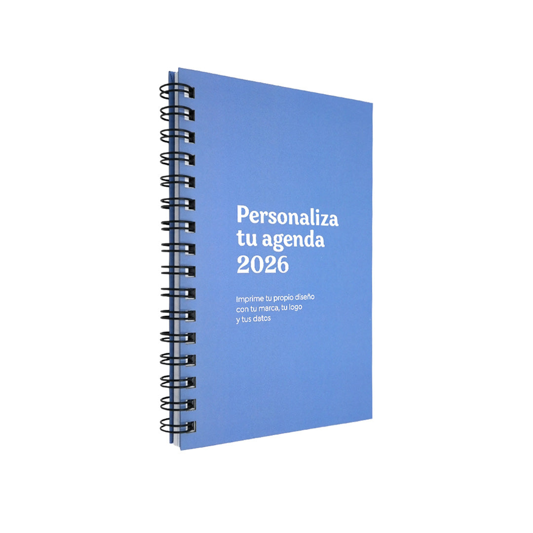 Agenda semanal personalizada 2026. Portada en inicio.