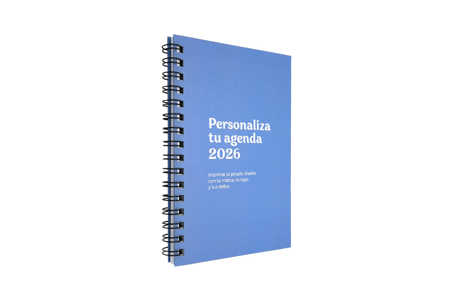 Portada de agenda semanal azul personalizada 2026.